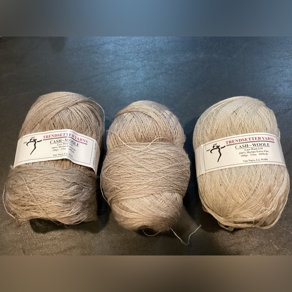 Trendsetter yarns cash-woole lace wool 2/30 100% merino extra fine lot of 3